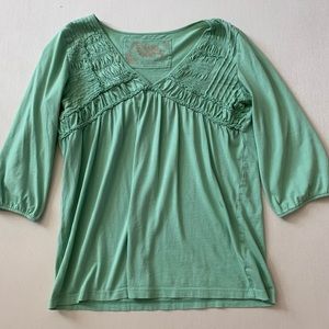 Anthropologie Sage Green Peasant Blouse in Size M